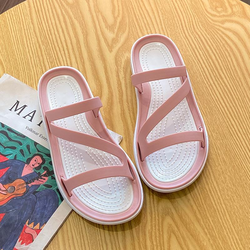 Hausschuhe mit Z-Riemen für Damen, rutschfeste Outdoor-Bekleidung, Sommer-Strandschuhe, Sandalen mit weicher Sohle