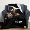Custom Name Alien Face Close-Up Blanket for Couch & Bed, Plush Cozy Fuzzy Blanket Super Soft & Warm Blankets for Fall and Winter. 090880