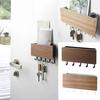 Wall Mounted Hanging Hanger Hooks Key Holder Storage Door Rack Shelf Organizer