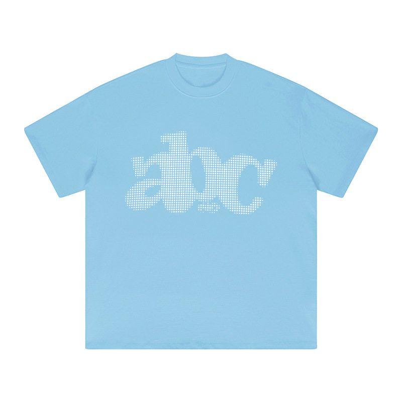 

Plus-Size Oversized Short-Sleeve Women s Summer Letter Print Large Size T-Shirt White Casual Top Trendy Brand Ins Sky Blue M [Recommendation 40-50kg]