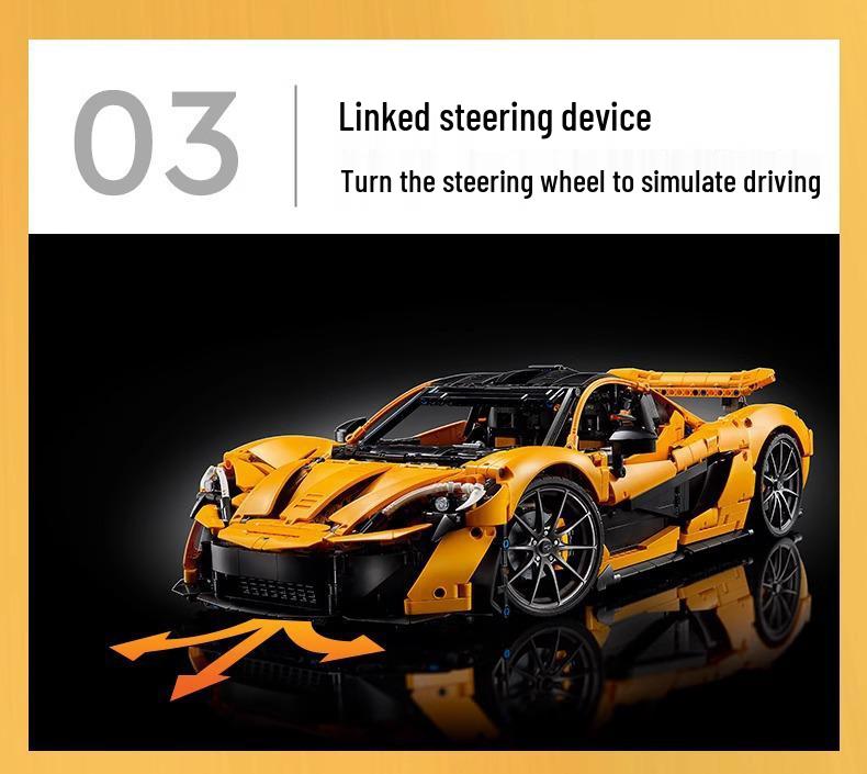 LEGO Compatible McLaren P1 Sports Car Building Kit 42172 - Challenging Assembly Educational Toy for Boys