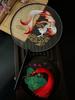 Chinese Traditional Art Embroidery Wooden Hand Fan, Classical, Ancient Dance Costume, Han Fu Cheongsam with Long Handle, Tasse