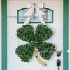 St. Patrick's Day Four-Leaf Clover Wreath: Lucky Green Decor for Doorways, Fireplaces, and Walls