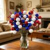 Independence Day Colorful Balls And Branches, Red White Blue Floral Poles, Reusable Plastic Foam Spheres, Vase Cake Decoration, Patriotic Party Decor