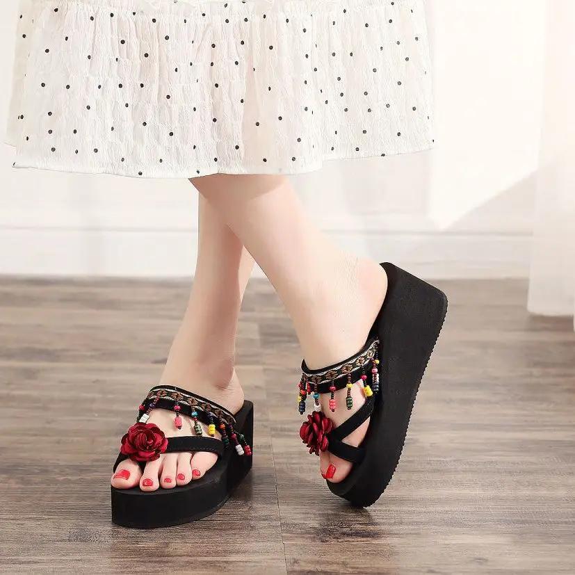 Fashion Sandals Height Shoes for Women Woman Slippers Outside Slides Black Casual 2025 Luxury Summer on Sale Clappers New Style Stylish