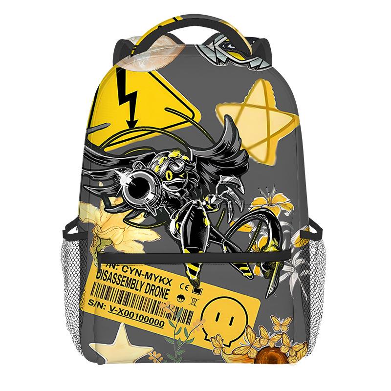 Fashion Novelty Cool Murder Drones Student Bookbag Notebook Backpacks 3D Print Oxford Waterproof Boys/Girls Travel Backpacks