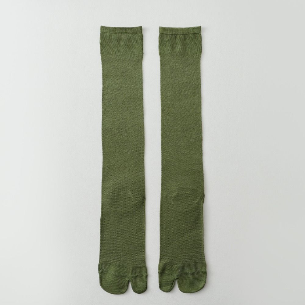 Ultra-thin Ruffle Two Toe Socks Mesh Calf Long Socks Soft Knee High Stockings  Streetwear