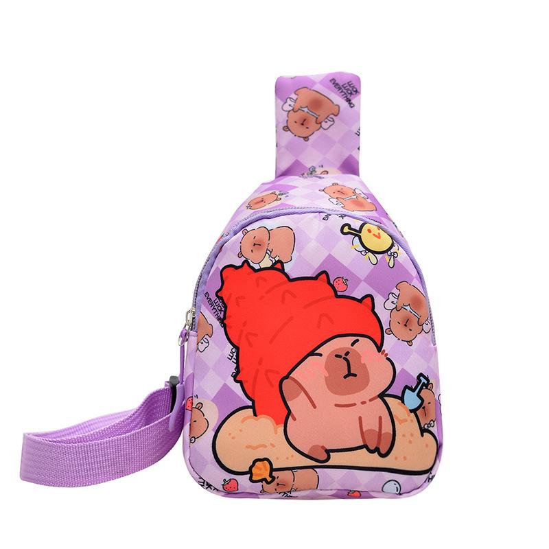 Kids' Cartoon Capybara Crossbody Bag: Lightweight Mini Coin Purse for Boys and Girls