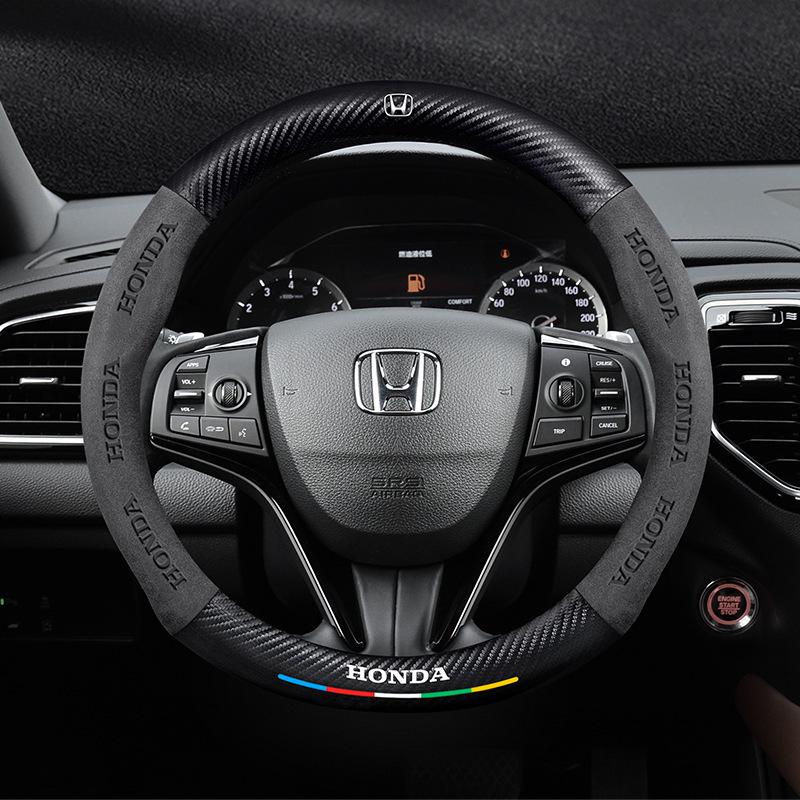 Honda UR-V 17-20 Winter Steering Wheel Cover - Genuine Leather, Suede, Carbon Fiber, Ultra-thin