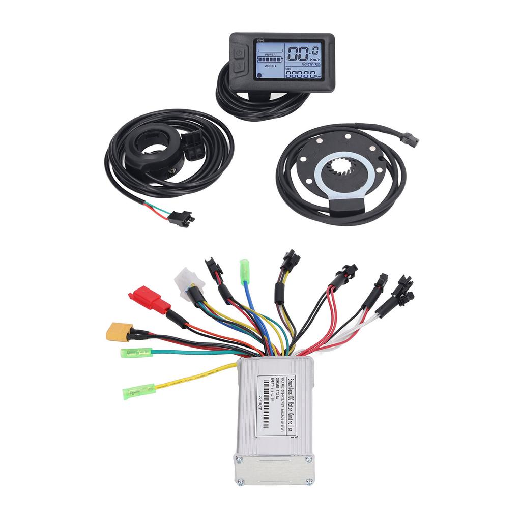 E-Bike Umbausatz 250W 350W 17A Sinuswelle 3 Modi Bürstenloser Motorcontroller Display PAS Daumengas Set