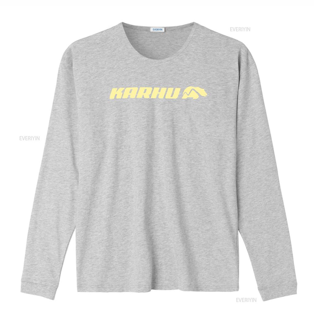 Karhu Mens T Shirt Grey Yellow Small Pack of 1 S Vintage Washed Breathable Homme Stylish Versatile Unisex Slightly Soft