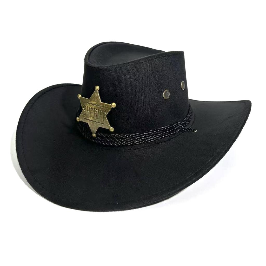 New Western Cowboy Hat American Trend Three Rope Versatile Hat Men's and Women's Travel Knight Hat Top Hat