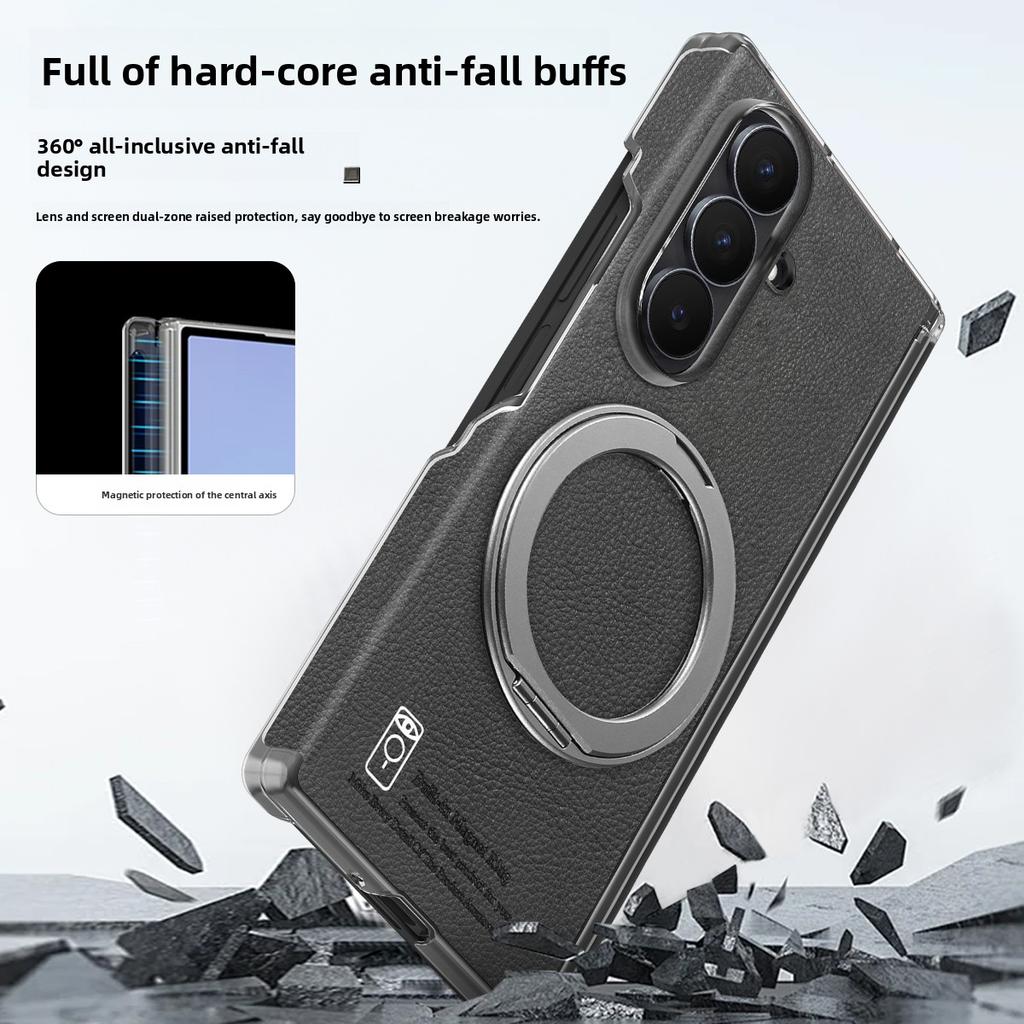 360 Rotating Ring Magnetic Hinge Protector Phone Case for Samsung Galaxy Z Fold 7 6 5 4 for Magsafe Charge Charging Cover