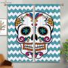 Colorful Pattern Floral Pattern Skull Style 3D Pattern Printing Window Curtains, Halloween Theme, Festival, Gathering Decorative Piece, Ideal For