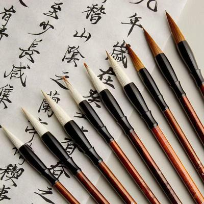 Calligraphy Brush Set for Beginners: Wolf & Mixed Hair, Large, Medium, Small Sizes - Ideal for Students & Chinese Painting.