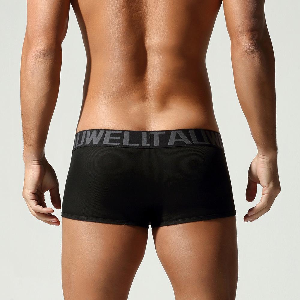 TAUWELL Men's Solid Color Streetwear Cotton Boxer Briefs