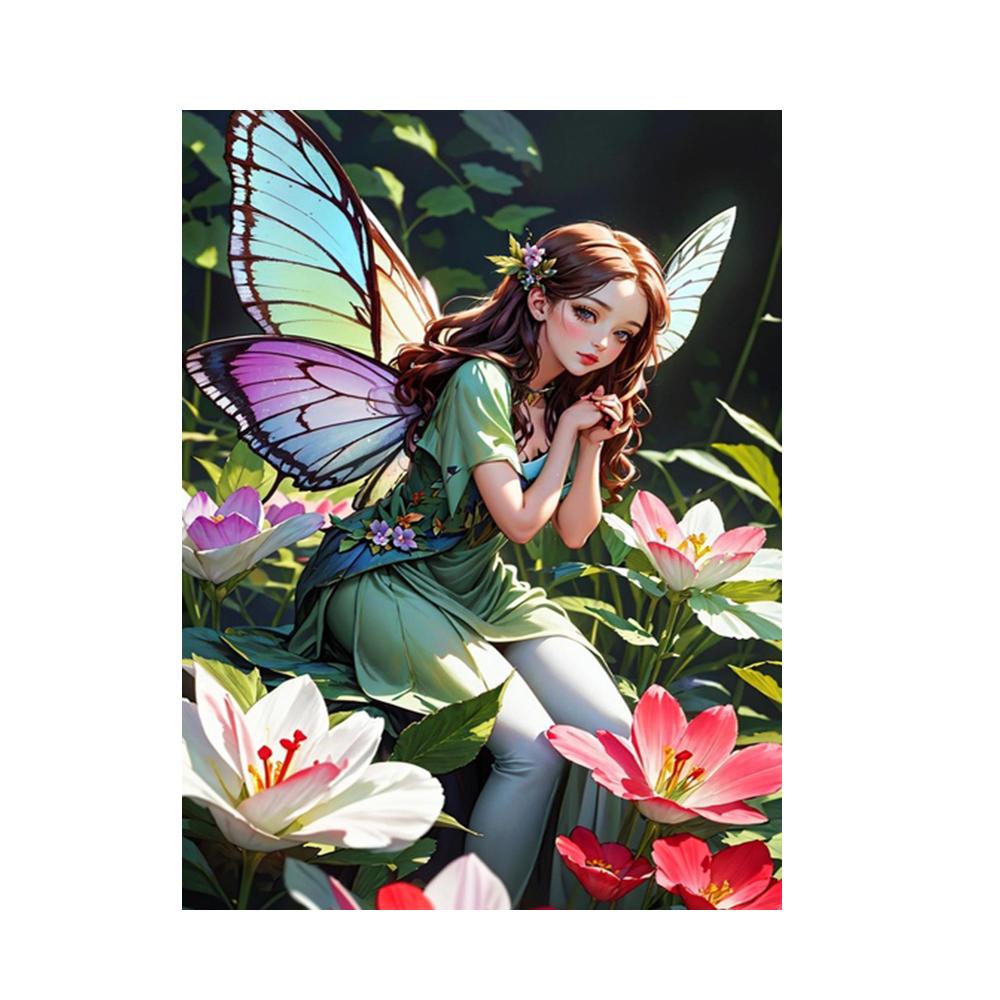 

Красота эльфа картина полные дрели 5D алмазная живопись мозаика вышивка «сделай сам» вышивка крестом для украшения дома J3654 round 40x30cm зелёный