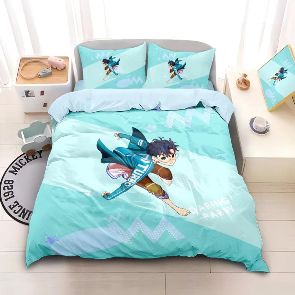3D Print Anime Dandadan Bedding Set Aira Shiratori/Momo Ayase Duvet Cover for Kids Teens Adults Bedroom Decor