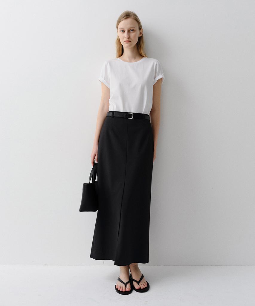 Ia Long Slit Skirt (Black)