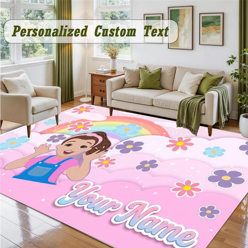 Crystal Velvet Square Rug Custom Namems rachel Pattern Non Slip Home Floor Decor Rug