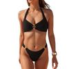 Solid Ribbed Sexy Bikini Set Comfortable Elegant Two Piece Women Swimwear