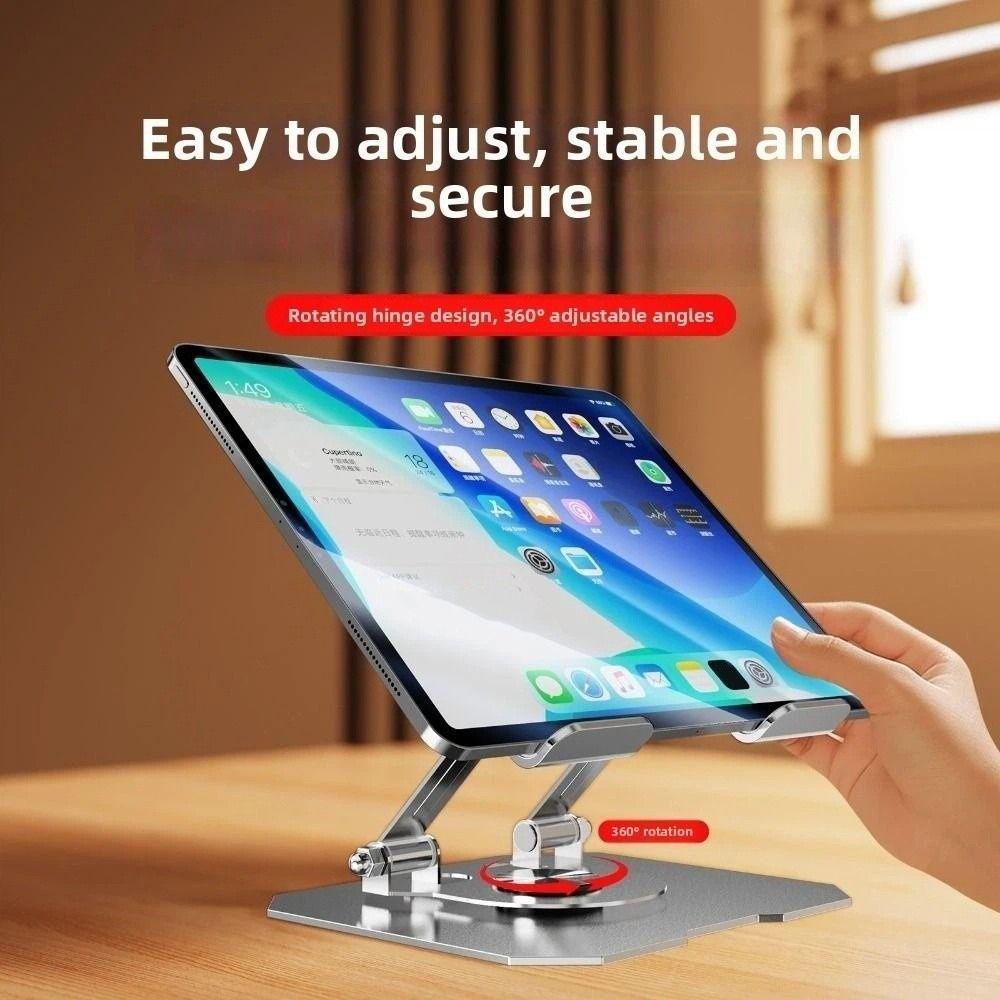 360° Rotation Tablet Stand Adjustable Anti Slip Cellphone Holder Space-saving Foldable Smartphones Support Rack