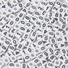 100Pcs Square Acrylic Letter Beads Random Mixed Alphabet Loose Beads For Diy Children'S Jewelry Making Crafts 6X6Mm