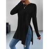 Women S Long Sleeve Solid Color Mid Length T Shirt
