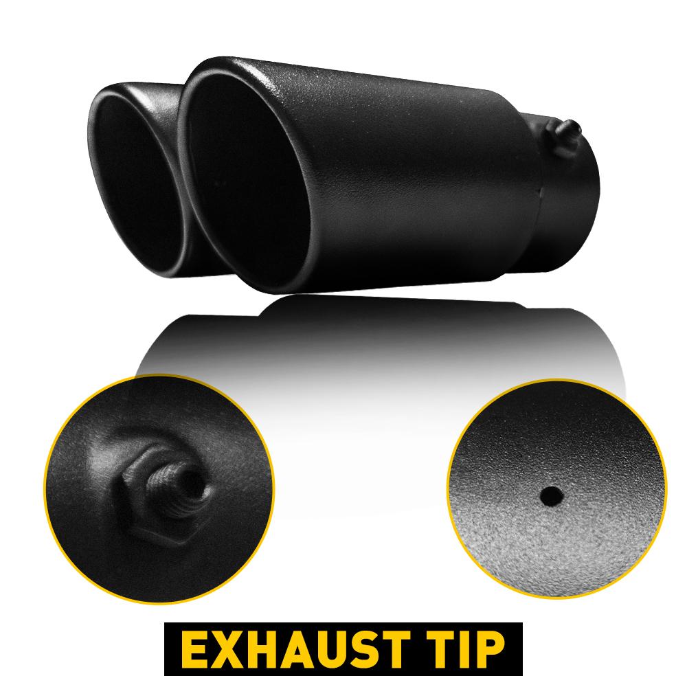 1Pcs Matte Black Stainless Steel Exhaust Tip Double Tailpipe Straight Cut For 1.5-2.4inch Outlet Tailpipe Car Accessories
