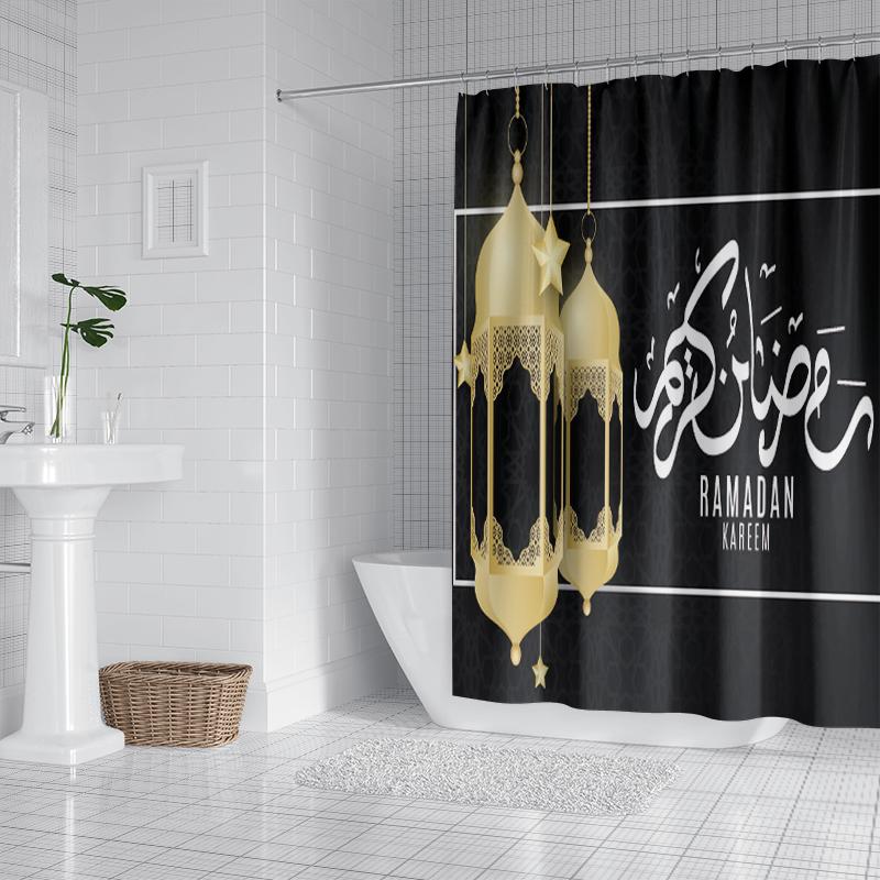 

1 шт. - Тема Рамадана - Водонепроницаемая шторка для душа, перегородка для ванной комнаты, аксессуары для украшения ванной комнаты 120X180CM