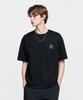 Emelbi Vintage Denim-Like Monogram Big Lux Oversized Short Sleeve T-Shirt Ny (Black)