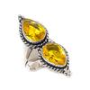 Natural Citrine Gemstone Handmade 925 Sterling Silver Jewelry Ring Size 7 ETC-13965