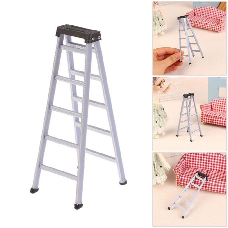 Miniature Ladder Figurine for Kids Creative Pretend Play 1/12 Scale Doll House Accessory Realistic Model Ladder Figure