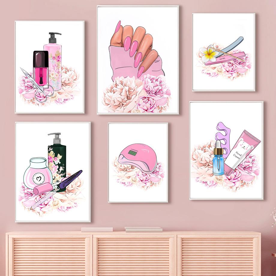 Nagel Salon Studio Galerie Nordic Poster Luxus Lange Nagel Wand Kunstdruck Leinwand Malerei Schönheit Decor Bilder Für Wohnzimmer