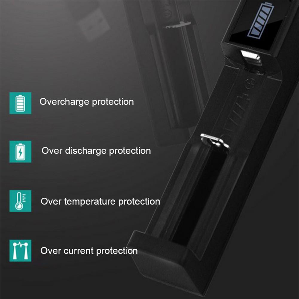 Universal 18650 Lithium Battery Charger 1/2 Slots Rechargeable Battery Charging Adapter for Flashlight Laser Devices Home Use