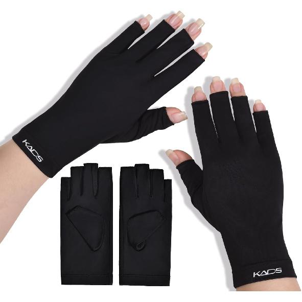 KADS UV Gloves for Nail Lamp,Professional UPF100+ UV Protection Gloves Fingerless Gloves Shield Skin from Sun and Nail Lamp