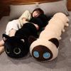 130cm Obří plyšová housenka Kočka Panenka Kawaii Velké Oči Kočky Plyšová Hračka Vyplněná Roztomilý Červ Hračka Roztomilý Zvířecí Polštář Zábavný Dárek pro Děti