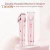 Doppelkopf-Elektrorasierer für Damen, wiederaufladbar über USB, wasserdicht, tragbar, für unterwegs, Gesicht, Körper, Bikinizone, Arme und Beine, Rasierer, Epilierer, Trimmer