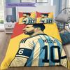 Lionel Messi Argentina N.10 Set Biancheria da Letto 3 Pezzi per Stadio Senza Federe Piumone Lavabile Microfibra Ventilatore di Calcio Camera da Letto Adolescente Set Copripiumone