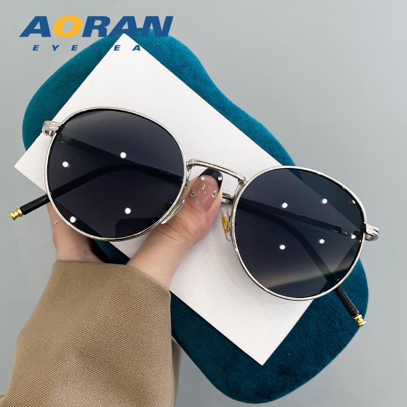 Liu Renna's Same Style Polarized Sunglasses for Women In summer2026New Korean-style Round Retro Sun Protection UV Trendy Sunglasses