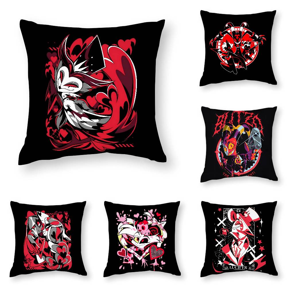 Cartoon H-Hazbin HotelS Pillow Case 3D Print Polyester Fiber 40*40cm Home Sofa Throw Decoration Festival Gift