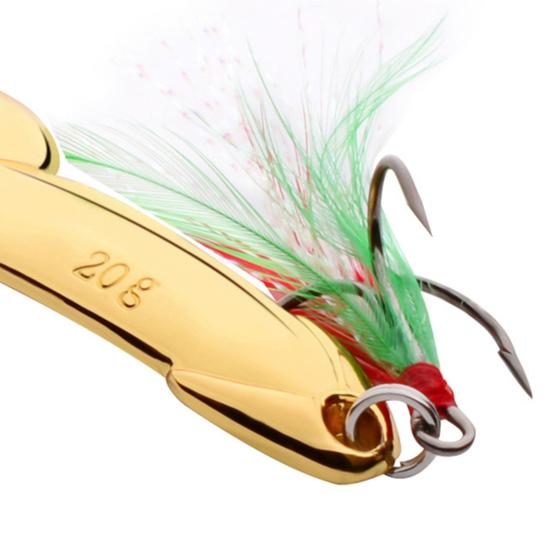 Metal Fishing Lure Bass Freshwater Saltwater Casting Hard Bait Treble Hook
