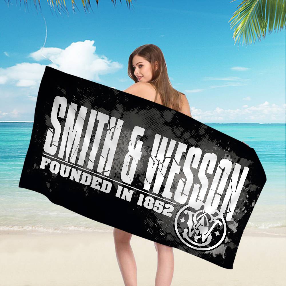 GUN Smith Wesson Microfiber Beach Towel Absorbent Quick Dry Soft Yoga Swimming Resort Mountain Climbing Towel