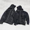 23SS Schwarz Schlammgefärbt Used Reißverschluss Kapuzenpullover Jacke