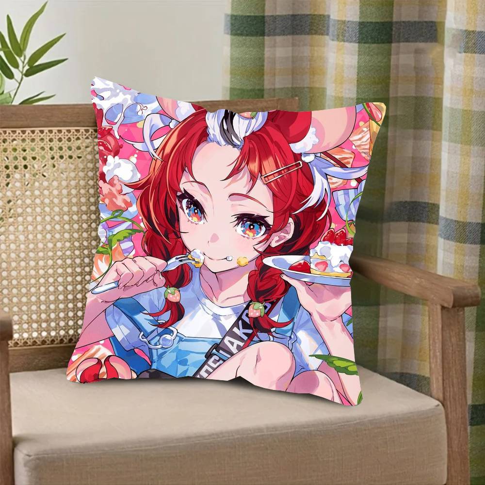 Anime H-Hakos Baelz Pillow Case Fashion Square Pillowcase Bedroom Sofa Room Ins Decoration Leisure