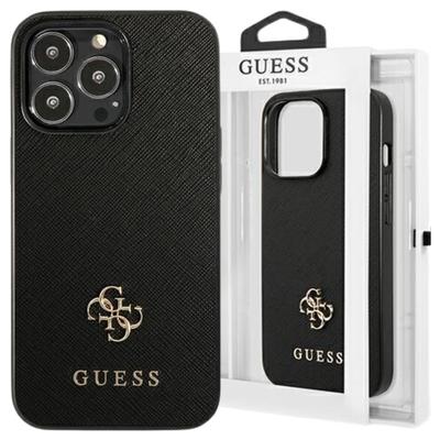 Guess Guhcp13Lps4Mk Iphone 13 Pro / 13 6,1 Czarny/Black Hardcase Saffiano 4G Małe Metalowe Logo