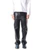 MOONGER Patent Straight Pants With Zipline Detail