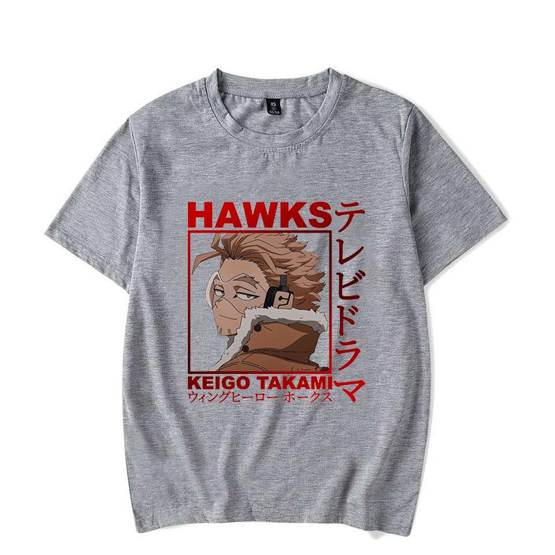 Hot Hawks Print T-shirt Summer Anime T Shirt Women Men Fashion Y2k Short Sleeve Loose Shirts