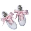 Silk Satin Ballet Bow Shoelaces, 4.0CM Double-Sided Bright White Ribbon Shoelaces