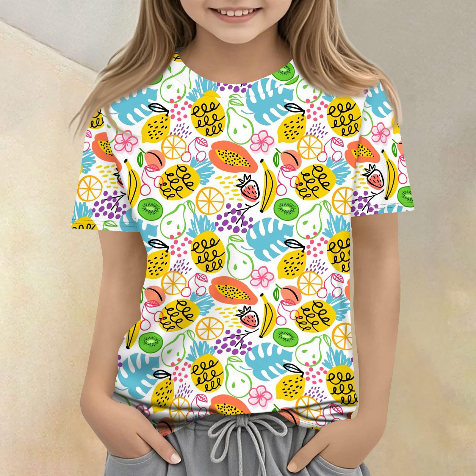 Children s Printed Round Neck Short Sleeved Casual T-shirt 160
